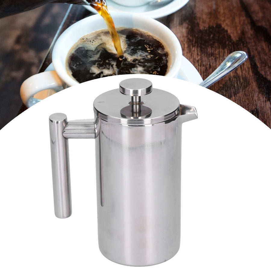 Stainless Steel Coffee Maker Portable Manual Coffee Pot Kettle Cup for Home Office800ml