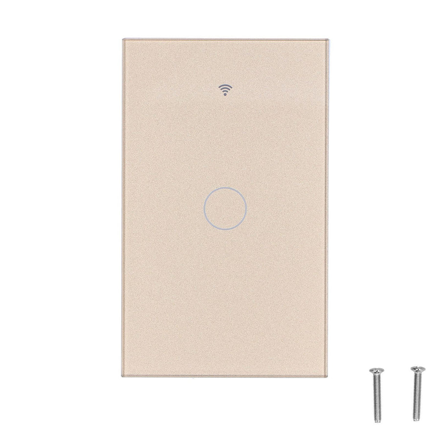 Single Touch Switch for Zigbee Tuya Remote Wall Switch Plate with Voice Control 100‑240VGold