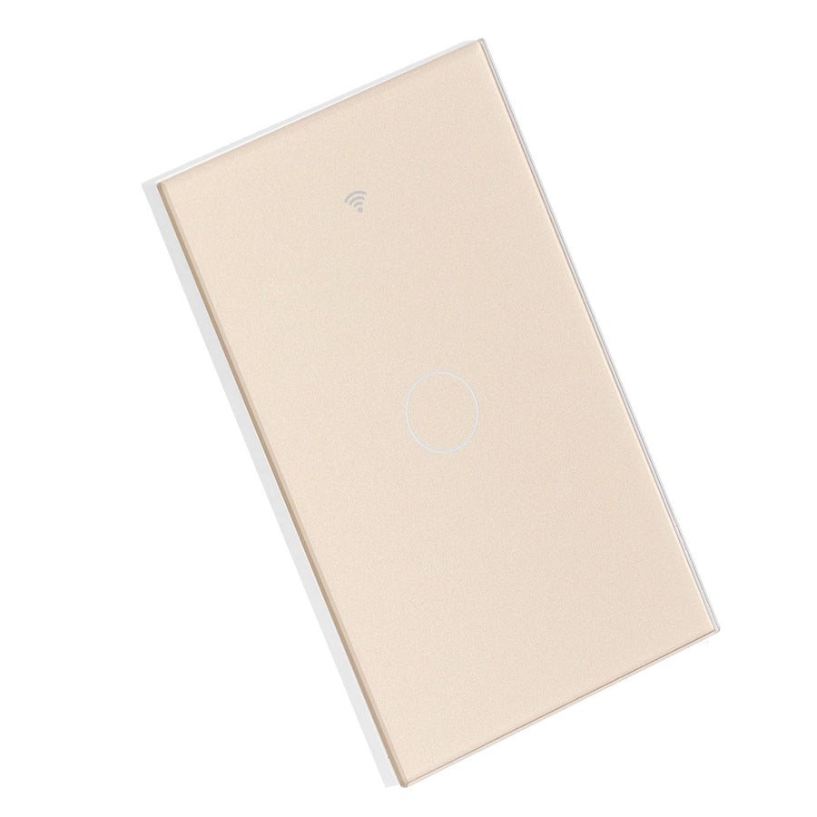 Single Touch Switch for Zigbee Tuya Remote Wall Switch Plate with Voice Control 100‑240VGold