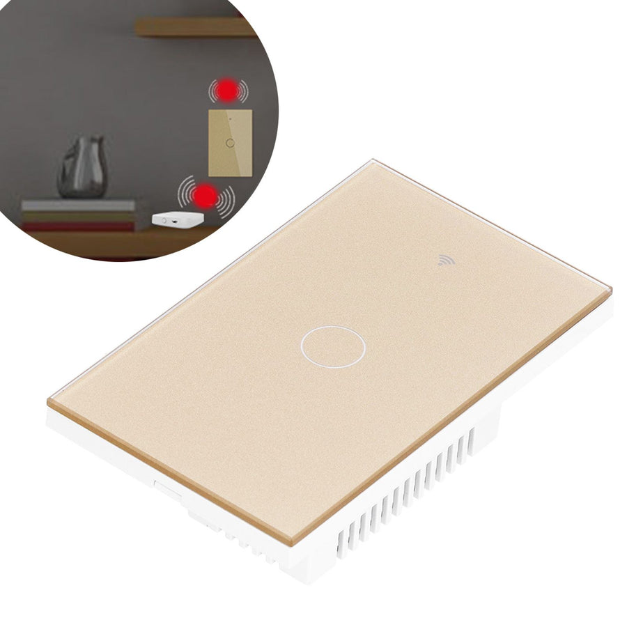 Single Touch Switch for Zigbee Tuya Remote Wall Switch Plate with Voice Control 100‑240VGold