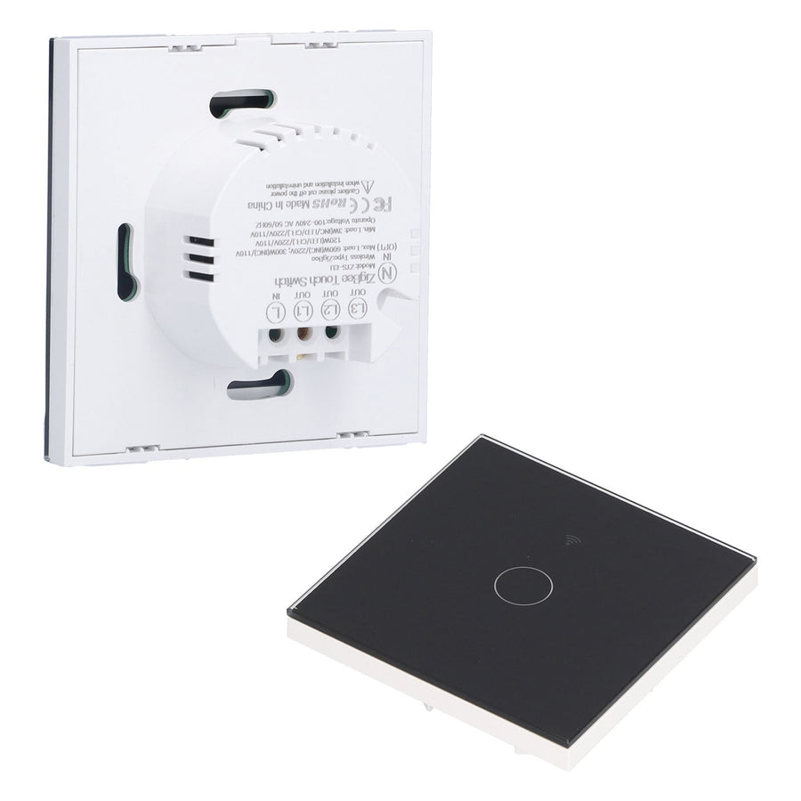 SingleGang Touch Switch for Tuya Zigbee Intelligent Remote Light Switch Plate with Backlight(Black )
