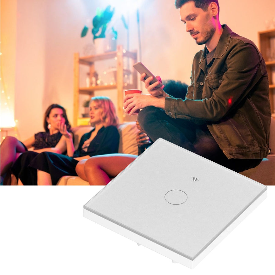 SingleGang Touch Switch for Tuya Zigbee Intelligent Remote Light Switch Plate with Backlight(White )