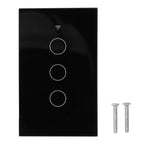 Intelligent Light Touch Switch Remote Control 3 Gang American Type Remote Switch for Tuya Zigbee 100‑240VBlack