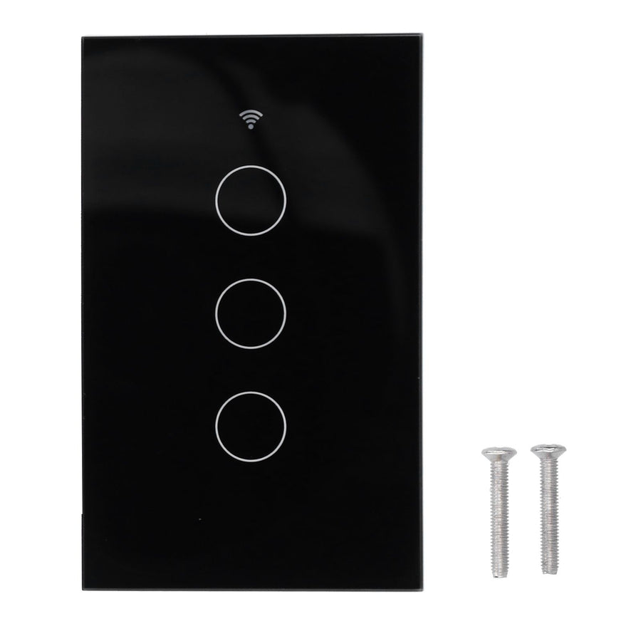 Intelligent Light Touch Switch Remote Control 3 Gang American Type Remote Switch for Tuya Zigbee 100‑240VBlack
