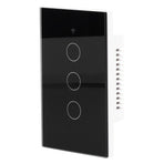Intelligent Light Touch Switch Remote Control 3 Gang American Type Remote Switch for Tuya Zigbee 100‑240VBlack