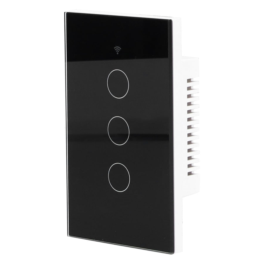 Intelligent Light Touch Switch Remote Control 3 Gang American Type Remote Switch for Tuya Zigbee 100‑240VBlack