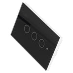 Intelligent Light Touch Switch Remote Control 3 Gang American Type Remote Switch for Tuya Zigbee 100‑240VBlack