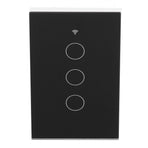Intelligent Light Touch Switch Remote Control 3 Gang American Type Remote Switch for Tuya Zigbee 100‑240VBlack