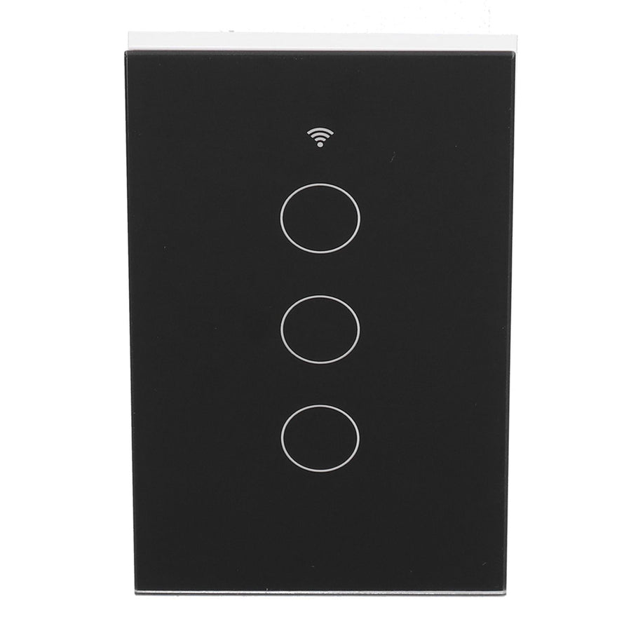 Intelligent Light Touch Switch Remote Control 3 Gang American Type Remote Switch for Tuya Zigbee 100‑240VBlack