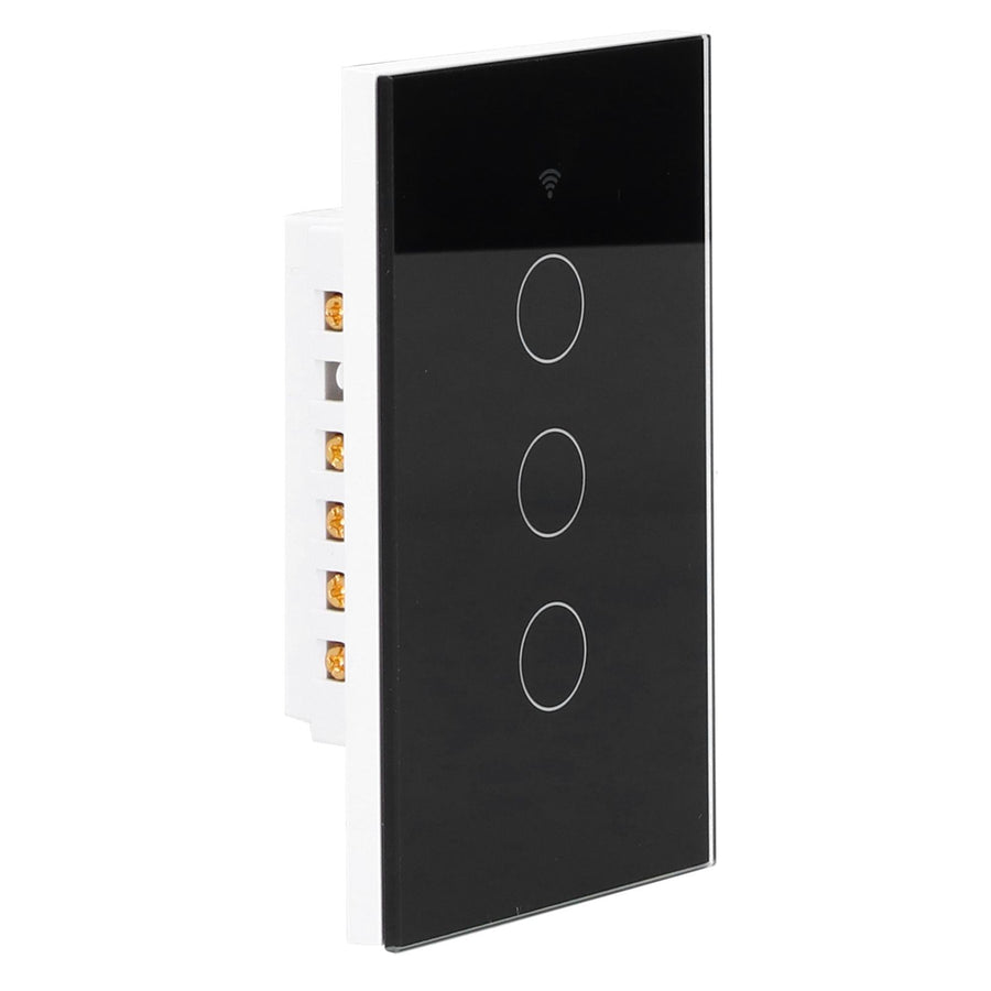 Intelligent Light Touch Switch Remote Control 3 Gang American Type Remote Switch for Tuya Zigbee 100‑240VBlack