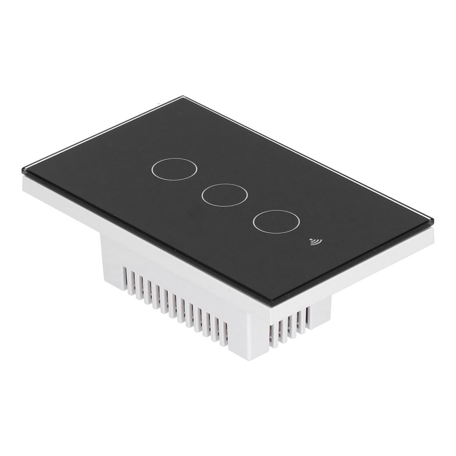 Intelligent Light Touch Switch Remote Control 3 Gang American Type Remote Switch for Tuya Zigbee 100‑240VBlack
