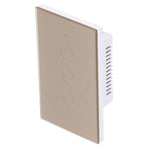 Intelligent Light Touch Switch Remote Control 3 Gang American Type Remote Switch for Tuya Zigbee 100‑240VGold