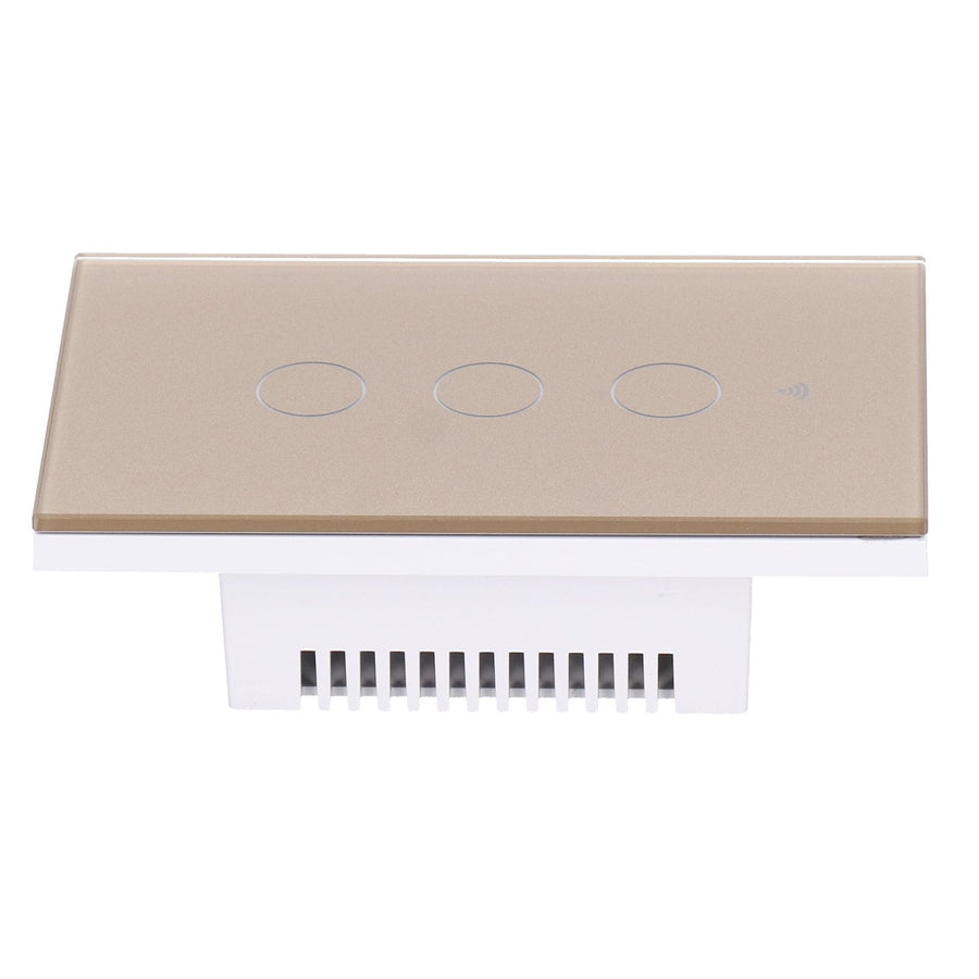 Intelligent Light Touch Switch Remote Control 3 Gang American Type Remote Switch for Tuya Zigbee 100‑240VGold