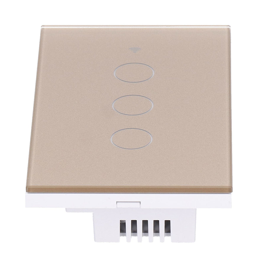 Intelligent Light Touch Switch Remote Control 3 Gang American Type Remote Switch for Tuya Zigbee 100‑240VGold