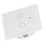 Type 86 2Way Smart Switch Touch Voice Household CapacitorFree Backlit Switch for Zigbee Tuya 100240V(White )