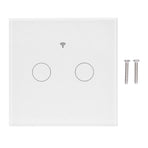 Type 86 2Way Smart Switch Touch Voice Household CapacitorFree Backlit Switch for Zigbee Tuya 100240V(White )