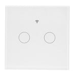Type 86 2Way Smart Switch Touch Voice Household CapacitorFree Backlit Switch for Zigbee Tuya 100240V(White )
