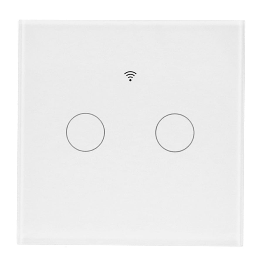 Type 86 2Way Smart Switch Touch Voice Household CapacitorFree Backlit Switch for Zigbee Tuya 100240V(White )