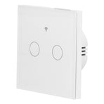 Type 86 2Way Smart Switch Touch Voice Household CapacitorFree Backlit Switch for Zigbee Tuya 100240V(White )