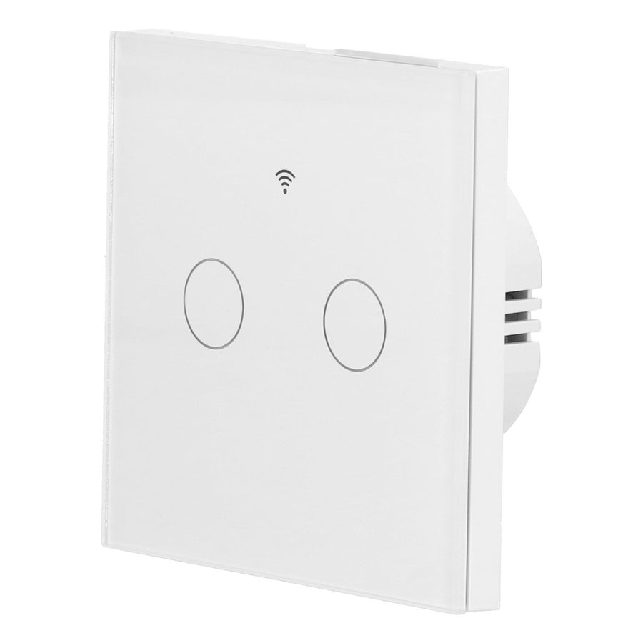 Type 86 2Way Smart Switch Touch Voice Household CapacitorFree Backlit Switch for Zigbee Tuya 100240V(White )