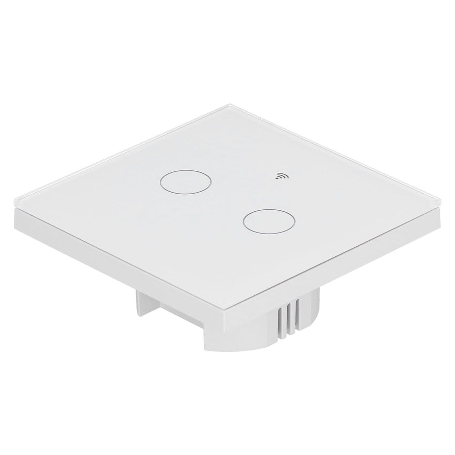 Type 86 2Way Smart Switch Touch Voice Household CapacitorFree Backlit Switch for Zigbee Tuya 100240V(White )