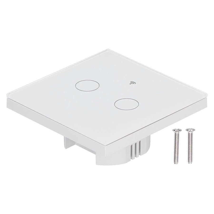 Type 86 2Way Smart Switch Touch Voice Household CapacitorFree Backlit Switch for Zigbee Tuya 100240V(White )