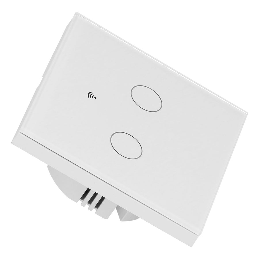 Type 86 2Way Smart Switch Touch Voice Household CapacitorFree Backlit Switch for Zigbee Tuya 100240V(White )