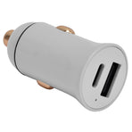30W Universal Car Fast Charger Portable Dual Port USB Charger Truck Cigar Lighter Plug 12-24V(Gray )