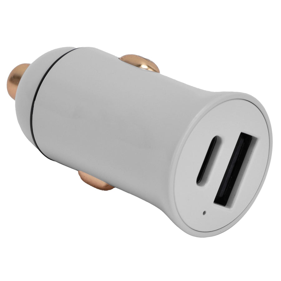 30W Universal Car Fast Charger Portable Dual Port USB Charger Truck Cigar Lighter Plug 12-24V(Gray )