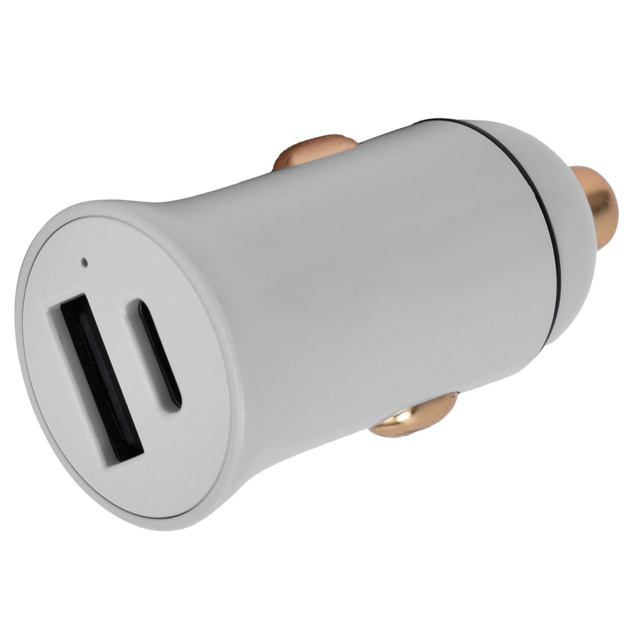 30W Universal Car Fast Charger Portable Dual Port USB Charger Truck Cigar Lighter Plug 12-24V(Gray )