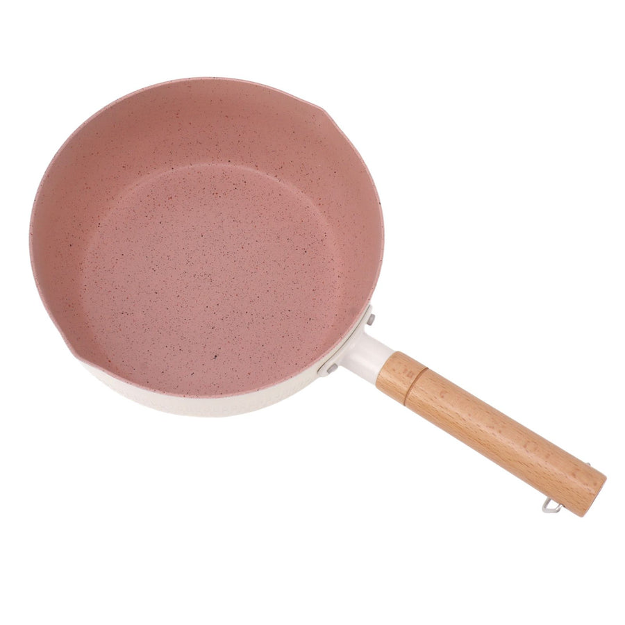 Milk Sauce Pan Stick Proof Multi Functional Uniform Heat Sticky Proof Ramen Pot with Heat Insulation Handle for Gas Stove Induction Cooker 20cm