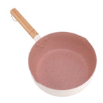 Milk Sauce Pan Stick Proof Multi Functional Uniform Heat Sticky Proof Ramen Pot with Heat Insulation Handle for Gas Stove Induction Cooker 20cm