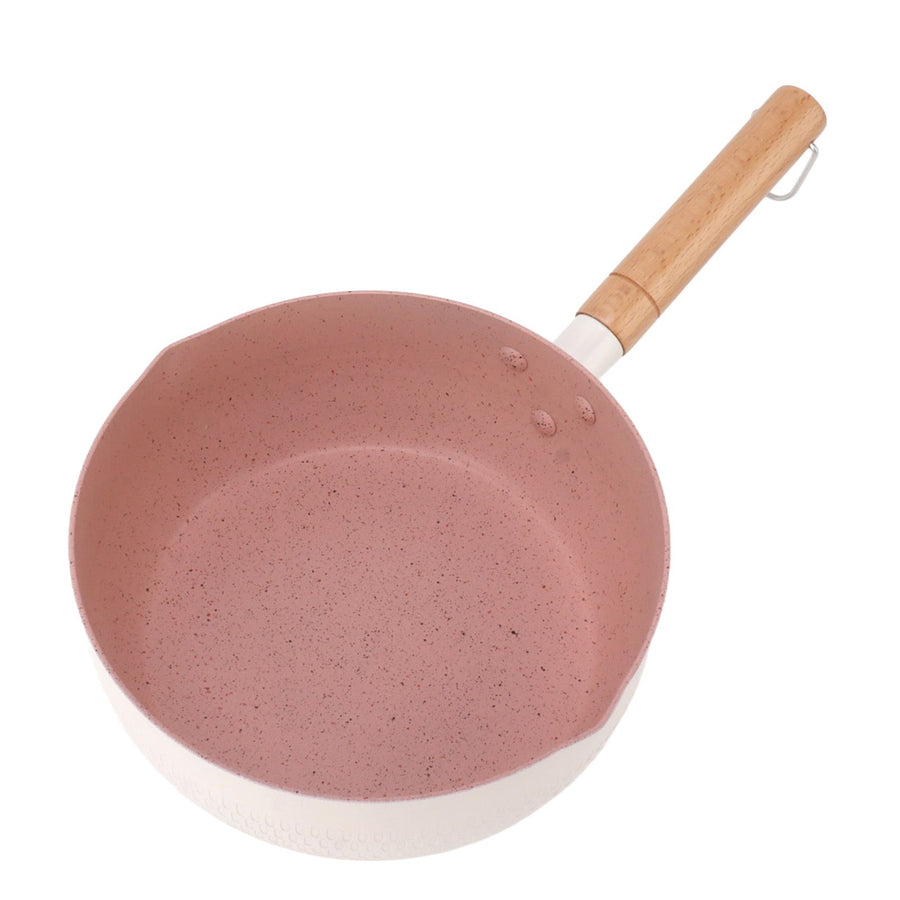 Milk Sauce Pan Stick Proof Multi Functional Uniform Heat Sticky Proof Ramen Pot with Heat Insulation Handle for Gas Stove Induction Cooker 20cm