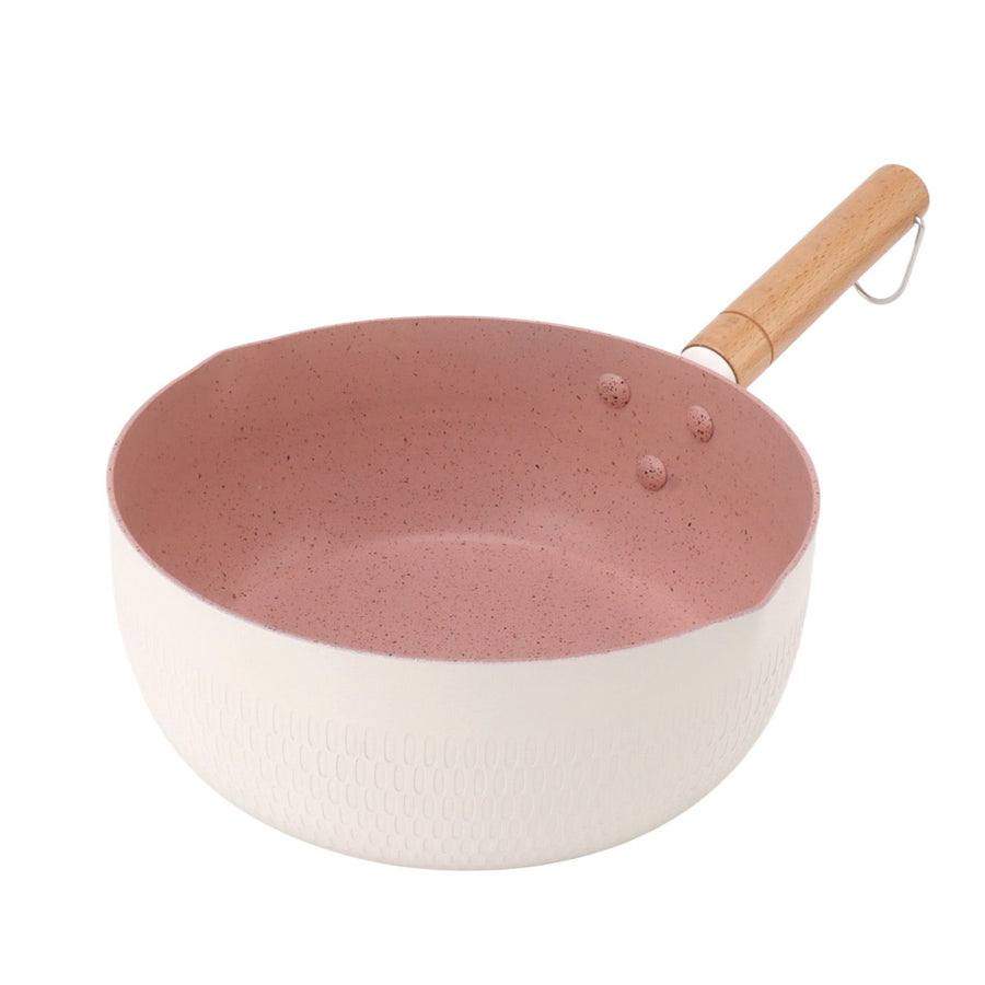 Milk Sauce Pan Stick Proof Multi Functional Uniform Heat Sticky Proof Ramen Pot with Heat Insulation Handle for Gas Stove Induction Cooker 20cm