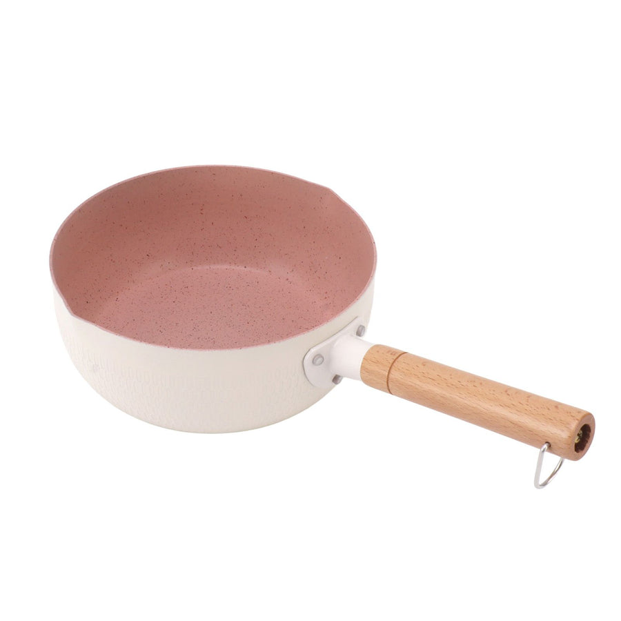 Milk Sauce Pan Stick Proof Multi Functional Uniform Heat Sticky Proof Ramen Pot with Heat Insulation Handle for Gas Stove Induction Cooker 20cm
