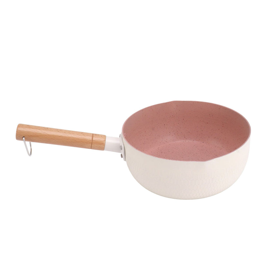 Milk Sauce Pan Stick Proof Multi Functional Uniform Heat Sticky Proof Ramen Pot with Heat Insulation Handle for Gas Stove Induction Cooker 20cm