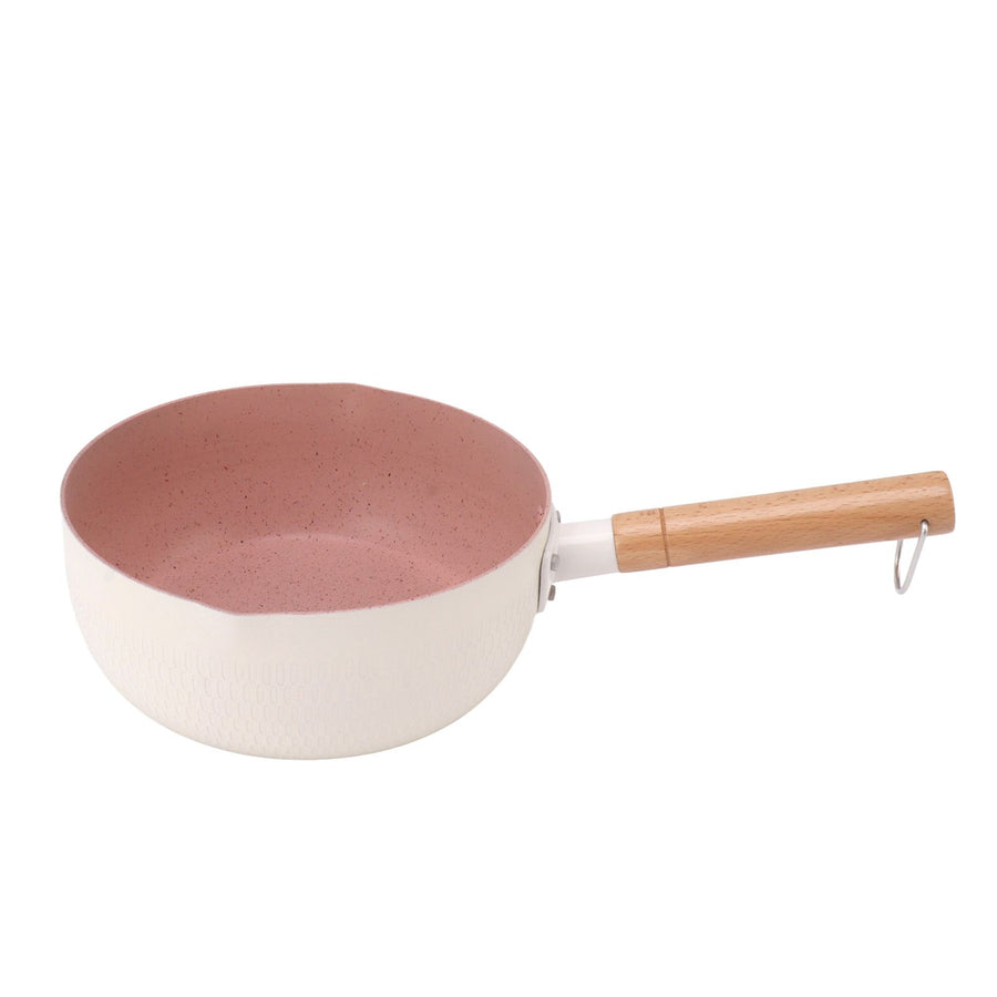 Milk Sauce Pan Stick Proof Multi Functional Uniform Heat Sticky Proof Ramen Pot with Heat Insulation Handle for Gas Stove Induction Cooker 20cm