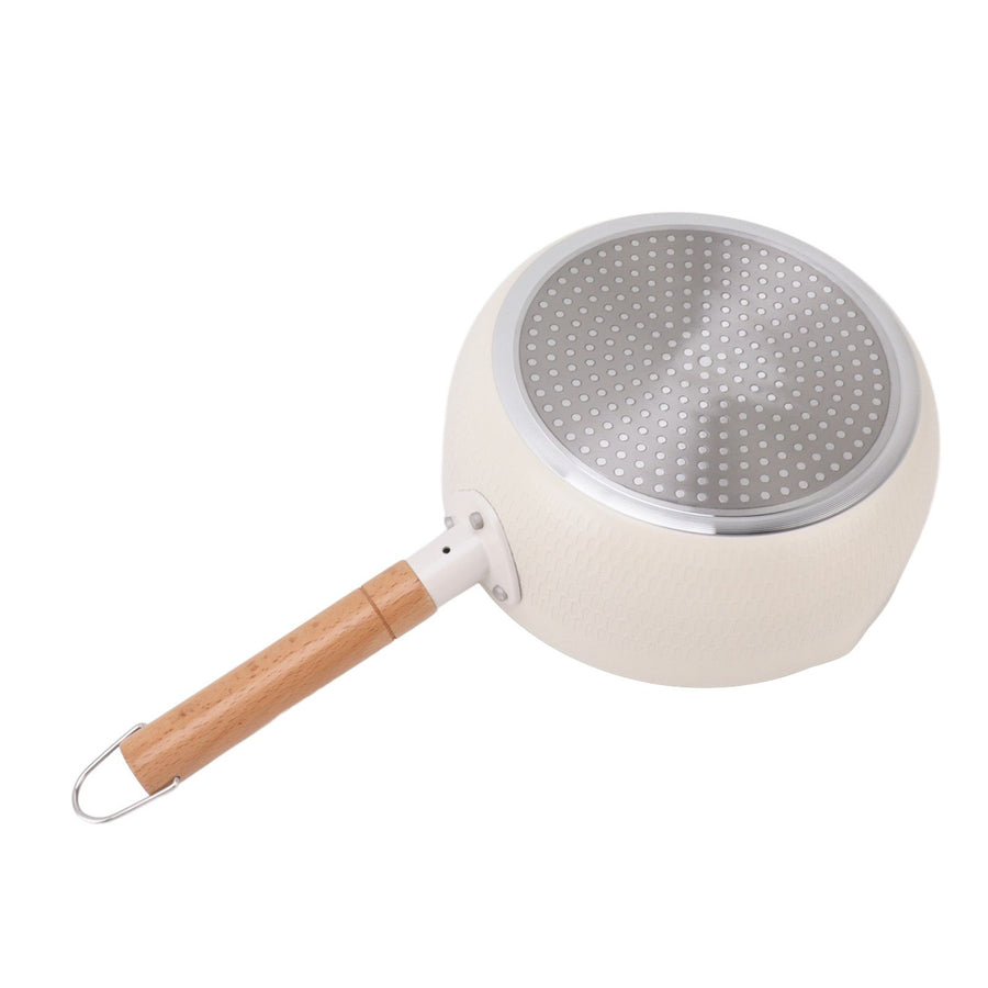 Milk Sauce Pan Stick Proof Multi Functional Uniform Heat Sticky Proof Ramen Pot with Heat Insulation Handle for Gas Stove Induction Cooker 20cm