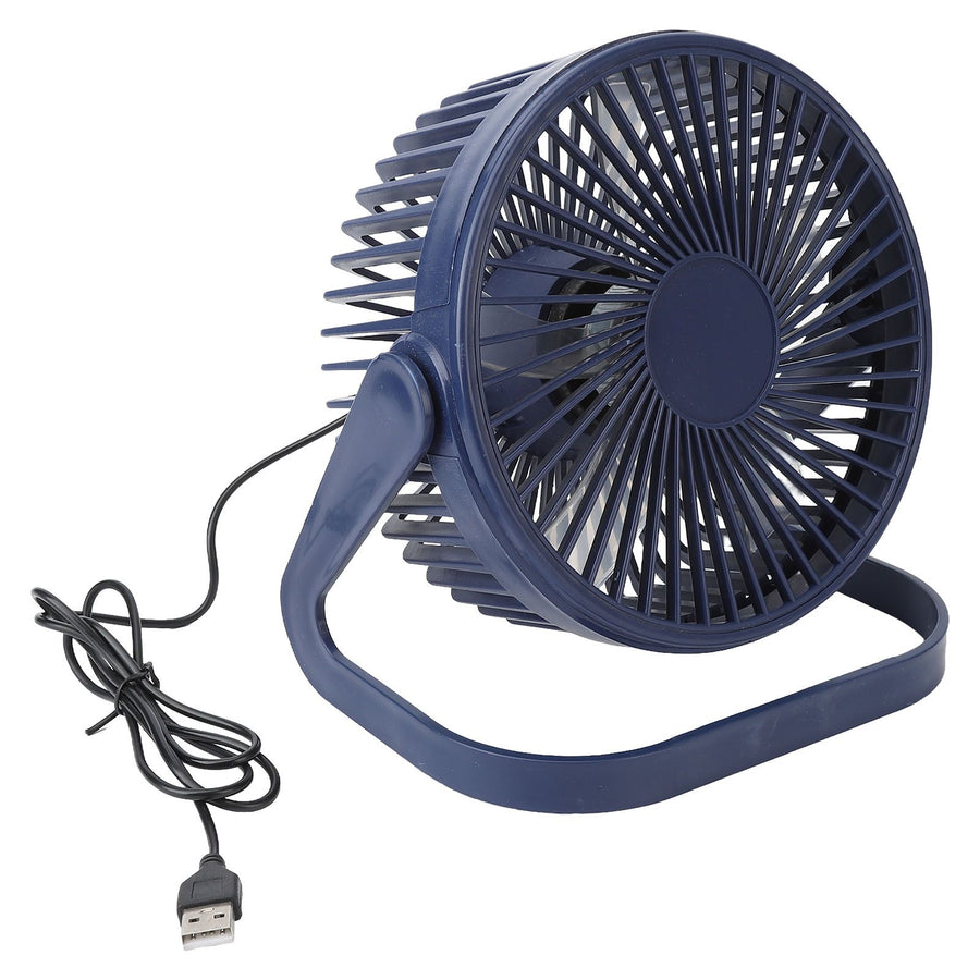 Small Air Circulator Fan 2 Adjustable Speed Blue Portable Rechargeable USB Desk Tabletop Cooling Fan for Dormitory Outdoors 6in