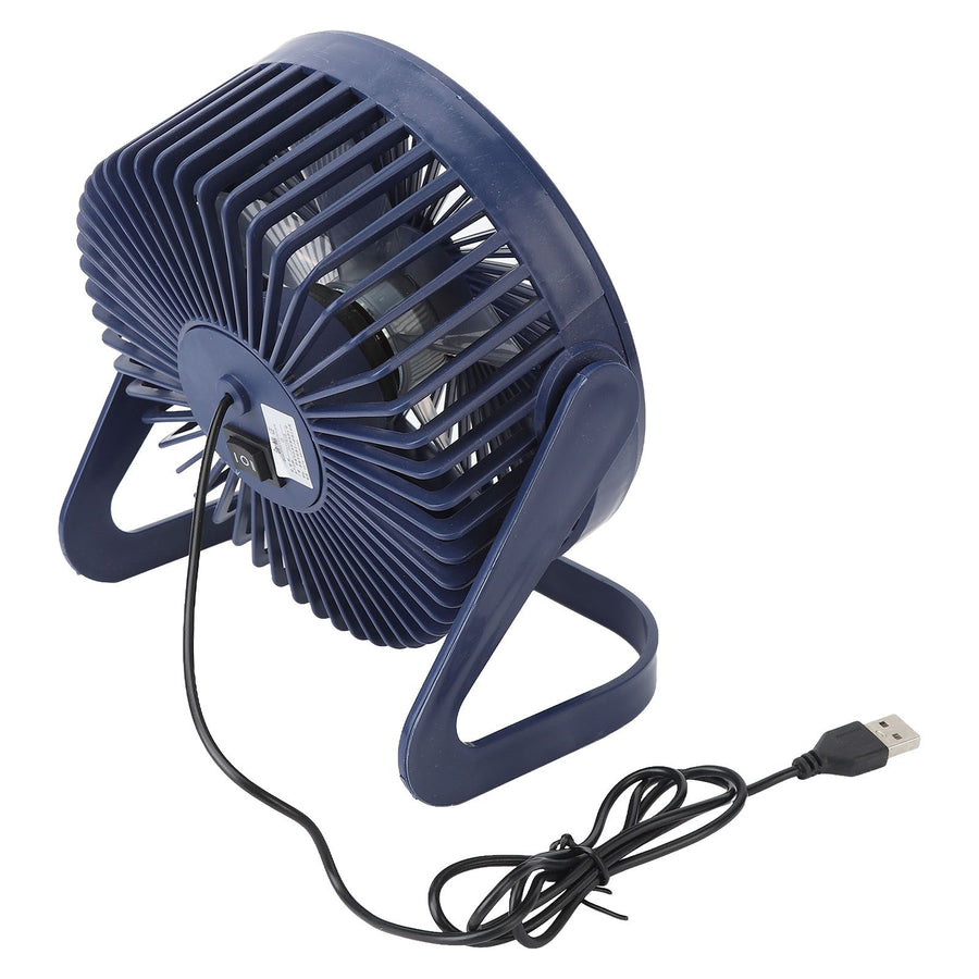 Small Air Circulator Fan 2 Adjustable Speed Blue Portable Rechargeable USB Desk Tabletop Cooling Fan for Dormitory Outdoors 6in