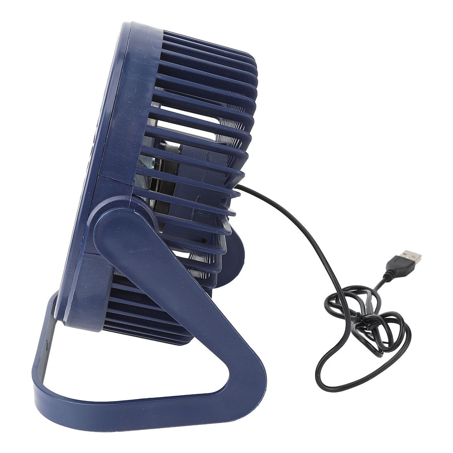 Small Air Circulator Fan 2 Adjustable Speed Blue Portable Rechargeable USB Desk Tabletop Cooling Fan for Dormitory Outdoors 6in