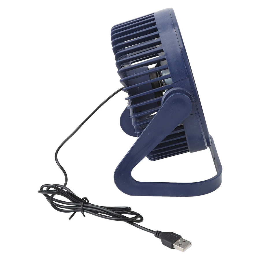 Small Air Circulator Fan 2 Adjustable Speed Blue Portable Rechargeable USB Desk Tabletop Cooling Fan for Dormitory Outdoors 6in