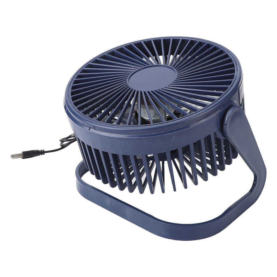 Small Air Circulator Fan 2 Adjustable Speed Blue Portable Rechargeable USB Desk Tabletop Cooling Fan for Dormitory Outdoors 6in