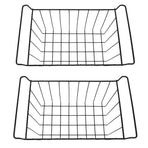 2 Pcs Freezer Wire Storage Basket PE Coated Hanging Rack Organizer Bin Black for Refrigerator Shelves L 42.5cm X W 24.5cm X H 20cm