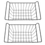2 Pcs Freezer Wire Storage Basket PE Coated Hanging Rack Organizer Bin Black for Refrigerator Shelves L 44.5cm X W 24.5cm X H 20cm