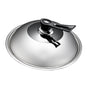 Wok Lid Stainless Steel Wok Cover Pan Lid with Ergonomic Handle Steam Hole Visible Pan Lid Dishwasher Safe