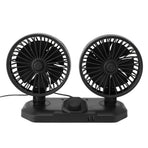Dual Head Car Cooler Fan Powerful Cooling Ultra Silent USB Fan 360 Degree Rotation Air Circulation Fan for Car 12v
