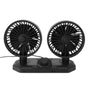 Dual Head Car Cooler Fan Powerful Cooling Ultra Silent USB Fan 360 Degree Rotation Air Circulation Fan for Car 12v