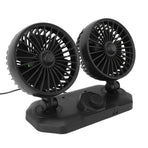 Dual Head Car Cooler Fan Powerful Cooling Ultra Silent USB Fan 360 Degree Rotation Air Circulation Fan for Car 12v