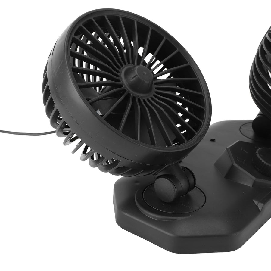 Dual Head Car Cooler Fan Powerful Cooling Ultra Silent USB Fan 360 Degree Rotation Air Circulation Fan for Car 12v